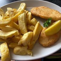 Fish n chips, June 2023  at Neptune Fish Restaurant in Seahouses