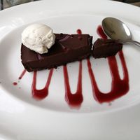 Chocolate raspberry tart at The White Horse in Birstall