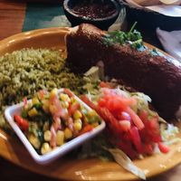 Oaxaca Burro with Red Sauce (and it IS vegan now!) at Oaxaca Restaurant in Sedona