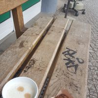 Coffee break - vegan cupcake and cappucchino with oat milk at BioInsel in Berlin