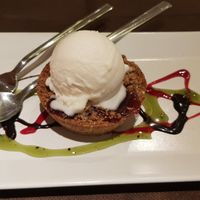 Tortino di grano saraceno e gelato vegan at Integraldo in Majano