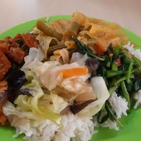 Rice with 3 veg, $3.80 at Gan En 感恩素食 in Central Singapore