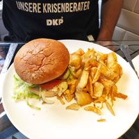 Burger and chips at The West End Cafe in Isle Of Bute
