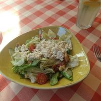 Vegan Cezar salad with tofu at Stég Pub Pizzéria in Tihany