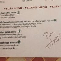 Vegan options on the menu at Stég Pub Pizzéria in Tihany