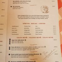 Vegan Menu at Stég Pub Pizzéria in Tihany