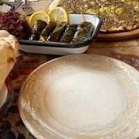 Lebanese pita w Zatar is the best. dolmas, eggplant dish at Arada Cafe in Istanbul
