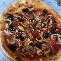 Pizza without cheese  at Pizzeria Italia in Shkoder