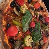 Vegetarian pizza (without cheese) at Pizzeria Italia in Shkoder