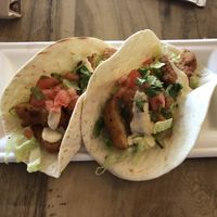 Crispy vegan tacos at Atabey Condado in San Juan