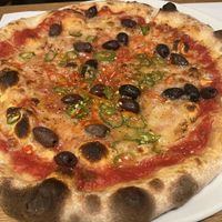 Spicy vegan pizza  at Dieci Pizza in Geneva