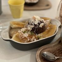 Honey Badger’s vegan Banana Roti.  at Honey Badger Dessert Cafe in Battery Point