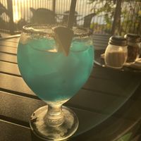 Black sand margarita. A house specialty    at Black Rock Pizza in Captain Cook