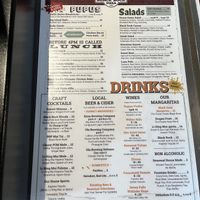 Menu - salads and drinks  at Black Rock Pizza in Captain Cook