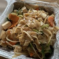 Pad see ew, made vegan (decent, not amazing)  at Benja Thai and Sushi in St George