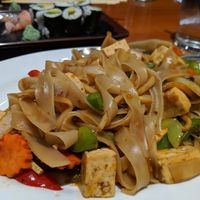 Drunken noodles with soft tofu, level 3 spicy at Benja Thai and Sushi in St George