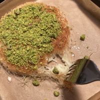 The cheese texture!  at Konfa Knafeh in Tel Aviv