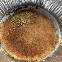 Sad and flat tiny knafeh   at Konfa Knafeh in Tel Aviv