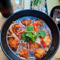 Bun with vegan chicken at Vnam in Manchester