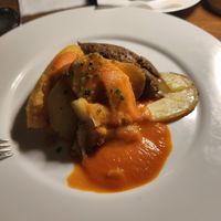 Vegan haggis with veggies (sans creme sauce to make vegan) at Howies in Edinburgh