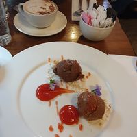 Vegan chocolate mousse and tiramisu sorbet at Howies in Edinburgh
