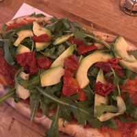 Pinsa Verde with V-Bolognese instead of guacamole-base  at Pinsa Manufaktur in Ludwigsburg