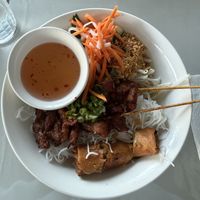 Combination vermicelli bowl with vegan pork  at Pho Vina in Burien