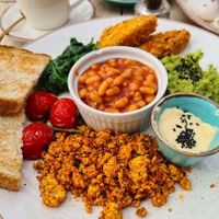 Vegan breakfast at Fins Beach Cafe in Sandown
