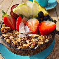 Smoothie bowl at Fins Beach Cafe in Sandown