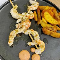 "Shrimp" souvlaki at 5SENSES Restaurant in Santorini