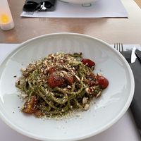Pasta w/ pesto sauce at 5SENSES Restaurant in Santorini