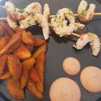 Fake shrimps with cocktail sauce at 5SENSES Restaurant in Santorini