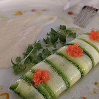 Appetizer: Rolled Zucchini at 5SENSES Restaurant in Santorini