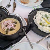 Fava & tzatziki at 5SENSES Restaurant in Santorini
