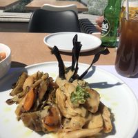 Vegan chicken fillet !!  at 5SENSES Restaurant in Santorini