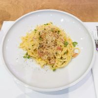 Linguine carbonara at 5SENSES Restaurant in Santorini