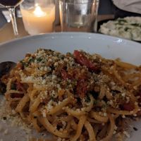 Linguini bolognese at 5SENSES Restaurant in Santorini