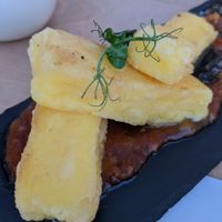 Mozzarella sticks with a chillie sauce at 5SENSES Restaurant in Santorini