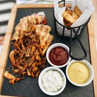 Delicious mushroom Gyros!   at 5SENSES Restaurant in Santorini