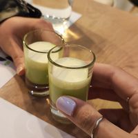 delicious cucumber and sour cream drink (not sure what it's called but don't think it's a Greek thing) at 5SENSES Restaurant in Santorini