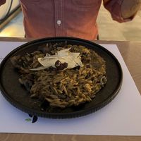 Orzo. Was the best thing we tried there (sorry for photo quality). Rich mushroom flavour. All the cheese they use is Violife.   at 5SENSES Restaurant in Santorini