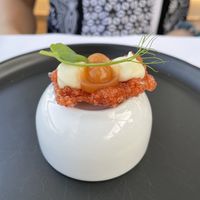 Looks bigger than it was. A neat little complementary appetizer.  at 5SENSES Restaurant in Santorini