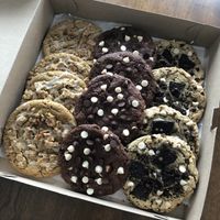 Coffee cake cookies, triple chocolate brownie cookie + “pothole” cookies  at The Little Brownie in Rochester