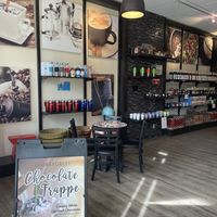 Cute spot - lots of merch  at Evelyn's Coffee Bar in Banff