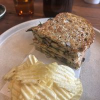 Mushroom and cashew toastie  at The Autumn Rooms in Cooks Hill
