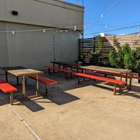 Patio seating and curb-side pick up available.  In mid-January 2022 during stage 5, staff were not masked. at Project Pollo - Anderson Lane in Austin