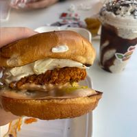 Nashville hot chicken and oreo milkshake at Project Pollo - Anderson Lane in Austin