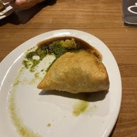 Samosa, almost finished before I took a picture  at Zaika Indian Cuisine in Colorado Springs