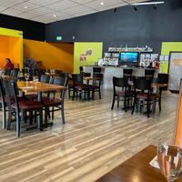 Interior dining room from booth on the side at Zaika Indian Cuisine in Colorado Springs