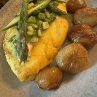 Asparagus “omelette"  at Hostaria Alla Tavernetta in Udine